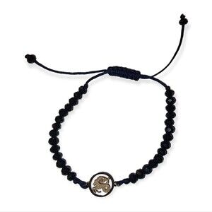 18k REAL Gold Capricorn Horoscope Sign Adjustable stone Beaded Shiny Bracelet